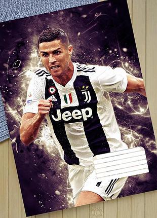 Тетрадь криштиану роналду cristiano ronaldo на скобе 12 листов косая линия (35989)