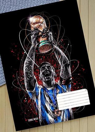 Тетрадь месси messi на скобе 12 листов косая линия (35898)