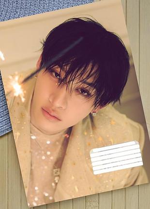 Тетрадь кристофер бан стрей кидс stray kids на скобе 12 листов косая линия (35418)