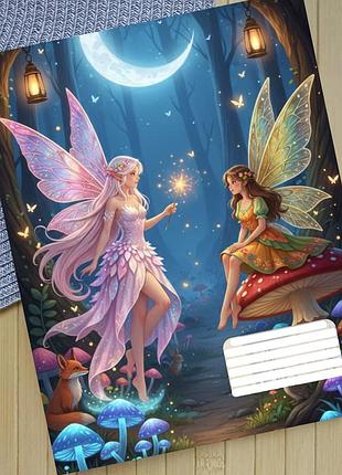 Тетрадь феи fairies на скобе 12 листов косая линия (36116)