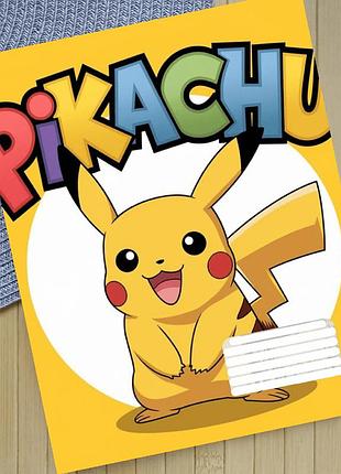 Тетрадь пикачу pikachu на скобе 12 листов косая линия (35390)