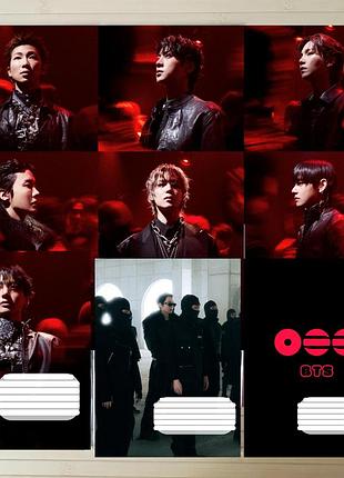 Набор тетрадей бтс bts на скобе 12 листов косая линия (36375)