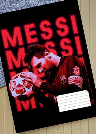 Тетрадь месси messi на скобе 12 листов косая линия (35903)