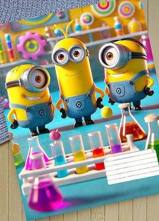 Тетрадь миньоны minions на скобе 12 листов косая линия (35964)