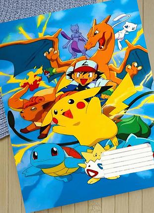 Тетрадь покемон pokémon на скобе 12 листов косая линия (35386)