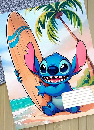 Тетрадь стич stitch на скобе 12 листов косая линия (36052)