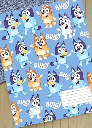 Тетрадь блуи bluey на скобе 12 листов косая линия (35150)