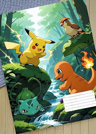 Тетрадь покемон pokémon на скобе 12 листов косая линия (35387)