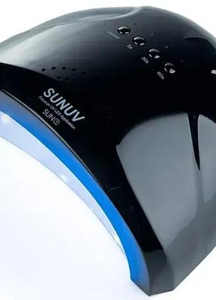 Лампа для гель лаку 30 uv/led з кварцовими світлодіодами 48 вт сушіння для нігтів sunuv one black