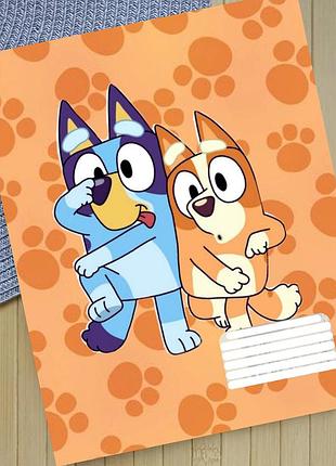 Тетрадь блуи bluey на скобе 12 листов косая линия (35159)