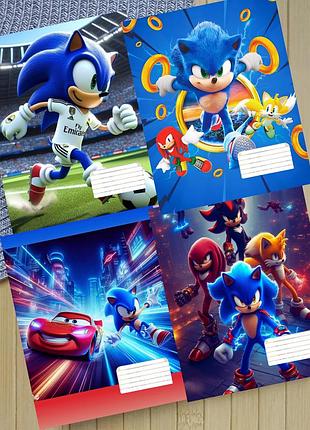 Набор тетрадей соник sonic на скобе 12 листов косая линия (36265)