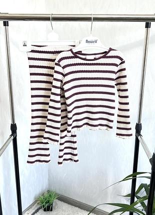 💫стильний комплект в рубчик від zara на 2 рочки, 92 см.