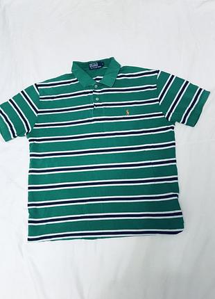 Винтажное поло polo ralph lauren оригинальное в полоску