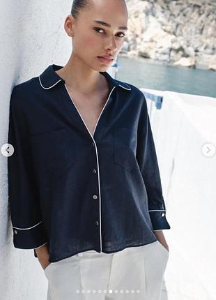 Zara сорочка льон