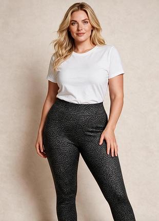 Плотная вискоза 🐆 леггинсы george леопардовый принт 👖 брюки лосины стрейч 🐾 l xl 48 50