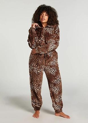 Комбінезон жіночий hunkemoller onesie flannel fleece р.s лео/oatmeal melee