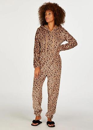 Комбинезон женский hunkemoller onesie flannel fleece р.l лео/oatmeal melange
