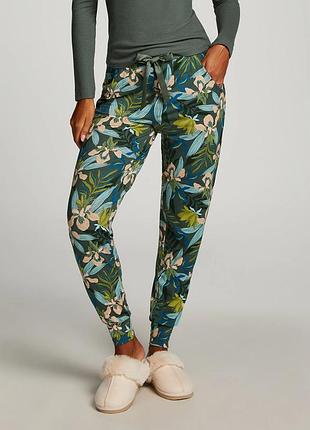 Штаны домашние женские hunkemoller pant jersey iris jungle р.xs зеленый/dark forest