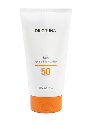 Сонцезахисний лосьйон для обличчя та тіла sun dr. tuna 50 spf 150 мл