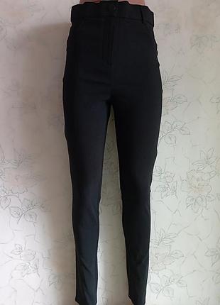 Брюки новые женские скинни, брюки облегающие черные primark 3