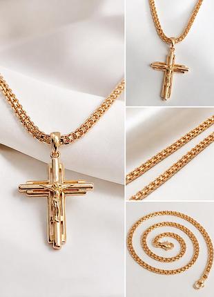 Крестик на цепочке 55 см. медзолото fallon jewelry po.