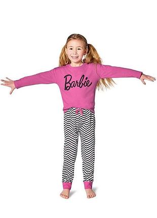 Трикотажная пижама для девочки розовая barbie 134-140