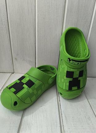 Детские кроксы майнкрафт. minecraft 29 размер тапки в садик клоги сабо crocs ботинки