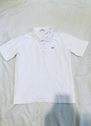 Белое поло lacoste оригинальное футболка