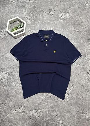 Поло lyle scott оригінал темно-синє футболка теніска лайл скотт з орлом брендований комір