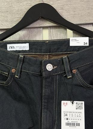 Джинси жіночі zara, темно сині, низька посадка