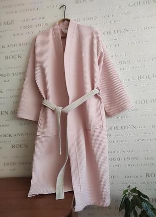 Роскошный вафельный женский халат, хлопок 100%, l/xl, состояние новой вещи