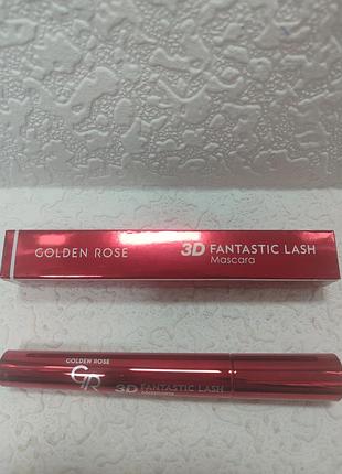Туш для вій golden rose 3d fantastic lash mascara в червоному блискучому футлярі.
