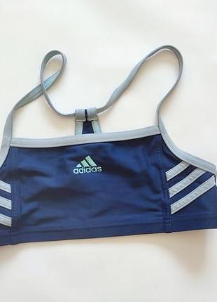 Adidas купальник верх от купальника топик детский адидас фирменный спортивный синий модный топ бюстик бюстгалтер