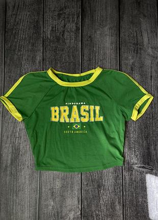 Жіноча футболка кроп топ brasil