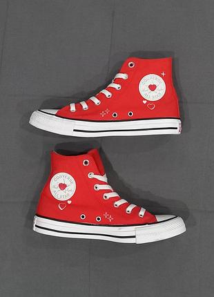 Кеди жіночі converse незвичайна модель в яскраво червоному кольорі- розмір 38