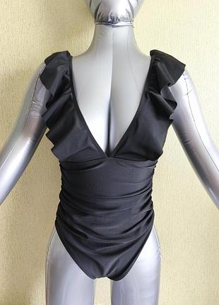 Купальник сдельный черный boohoo petite tummy control, новый, размер s/36