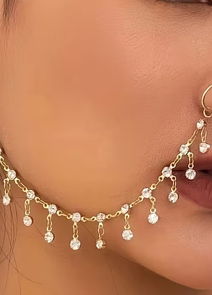 Индийская сережка в нос. сари индийское