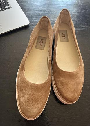 Балетки ugg , устілка 24,5 (37,5) бежеві, замш.