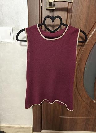 Шелк и кашемир майка бордовая allude