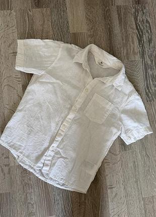 Біля лляна сорочка на хлопчика h&m
