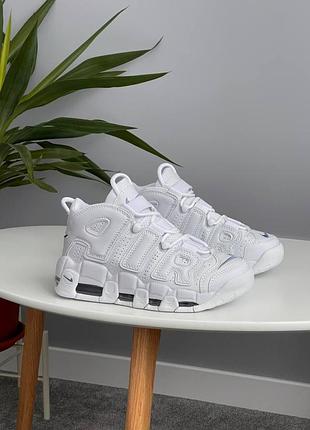 😍 женские кроссовки nike air more uptempo triple white