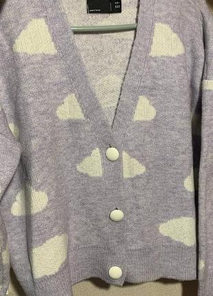 Кардиган в принт хмаринок, 80% cotton, 20%polyester