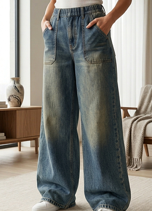 Женские широкие джинсы baggy m-l