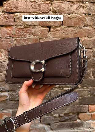 Сумочка dark beige shoulder bag 26 in signature canvas🤎