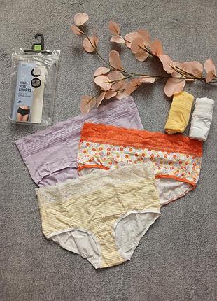 Набор трусиков шортиков m&amp;s с кружевом high rise shorts (5 шт.) р. 98. 12 высокая посадка