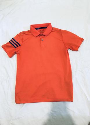 Поло adidas orange climacool на 11-12 лет 146-152см красивая спортивная футболка