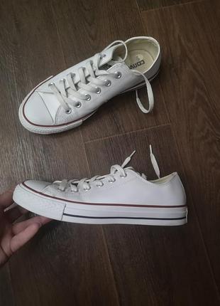 Белые кожаные кеды конверс convers all star 39 рр 24,5 см