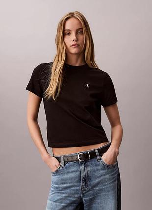 Calvin klein коттоновая женская футболочка размер l