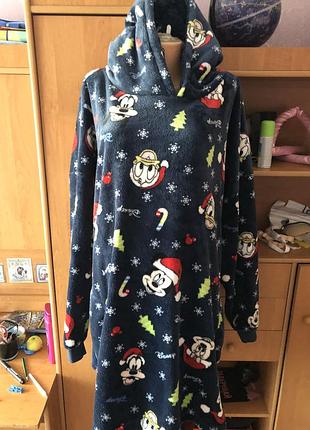 Меховушка, плюшева туника, кофта, худи, 2-3xl. микки. disney, слип, пижама