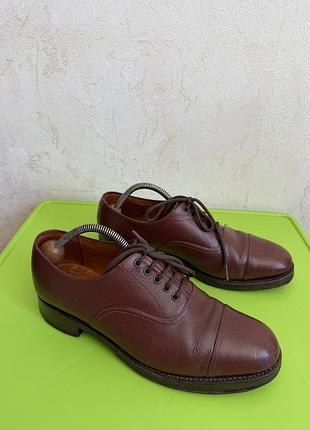 Вінтажні шкіряні туфлі оксфорди sanders (british army officer shoes) 43/9 розміру